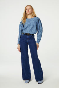 Thea Wide Leg Jeans | Indigo overdye