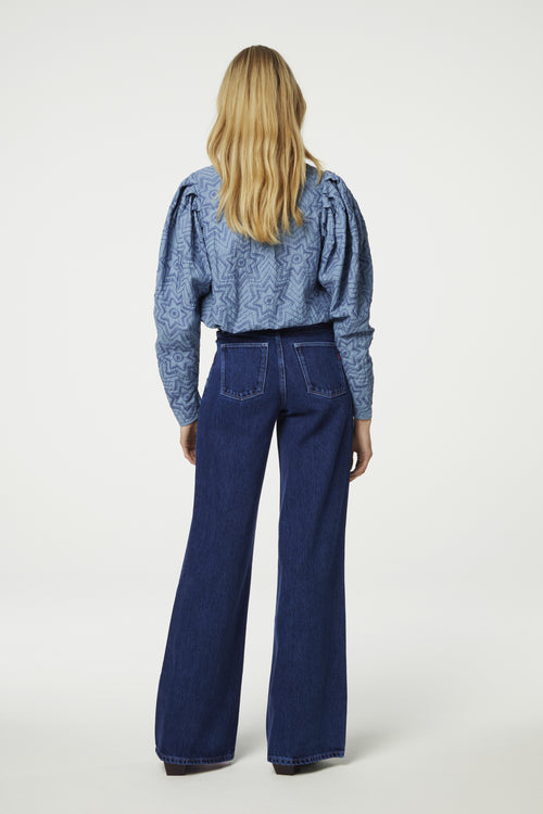 Thea Wide Leg Jeans | Indigo overdye