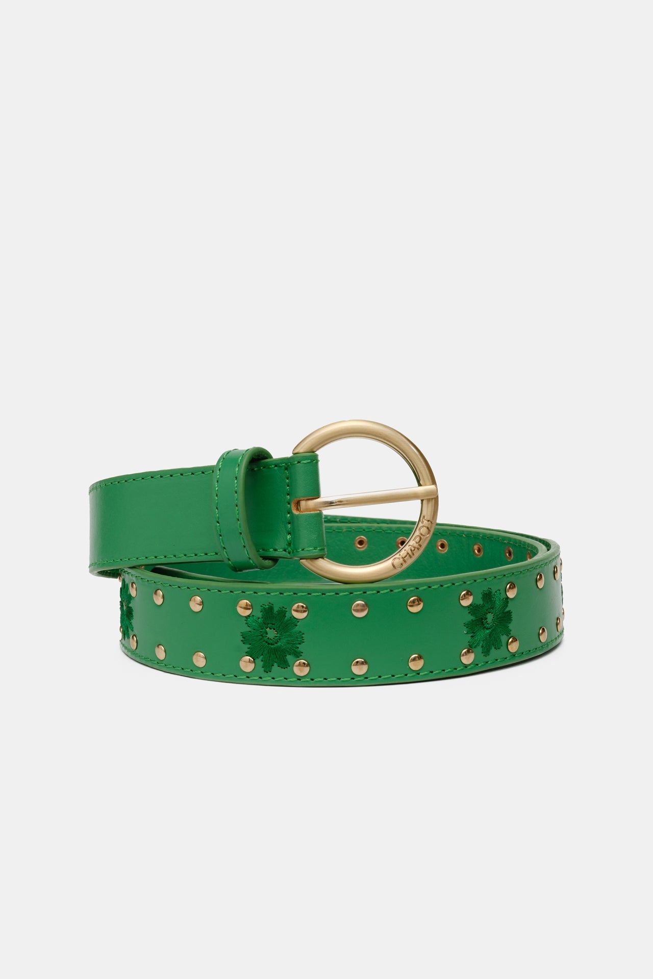 Flower Studded Belt | Green Apple – Fabienne Chapot