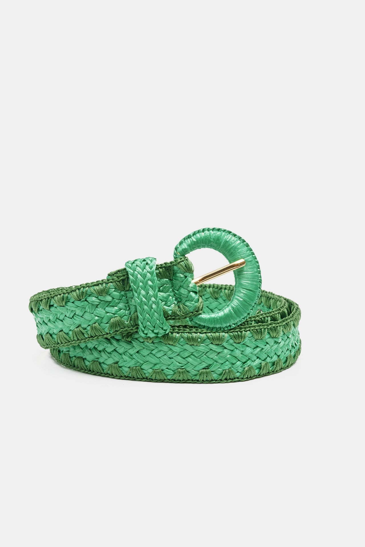 Raffia Belt | Green Glow