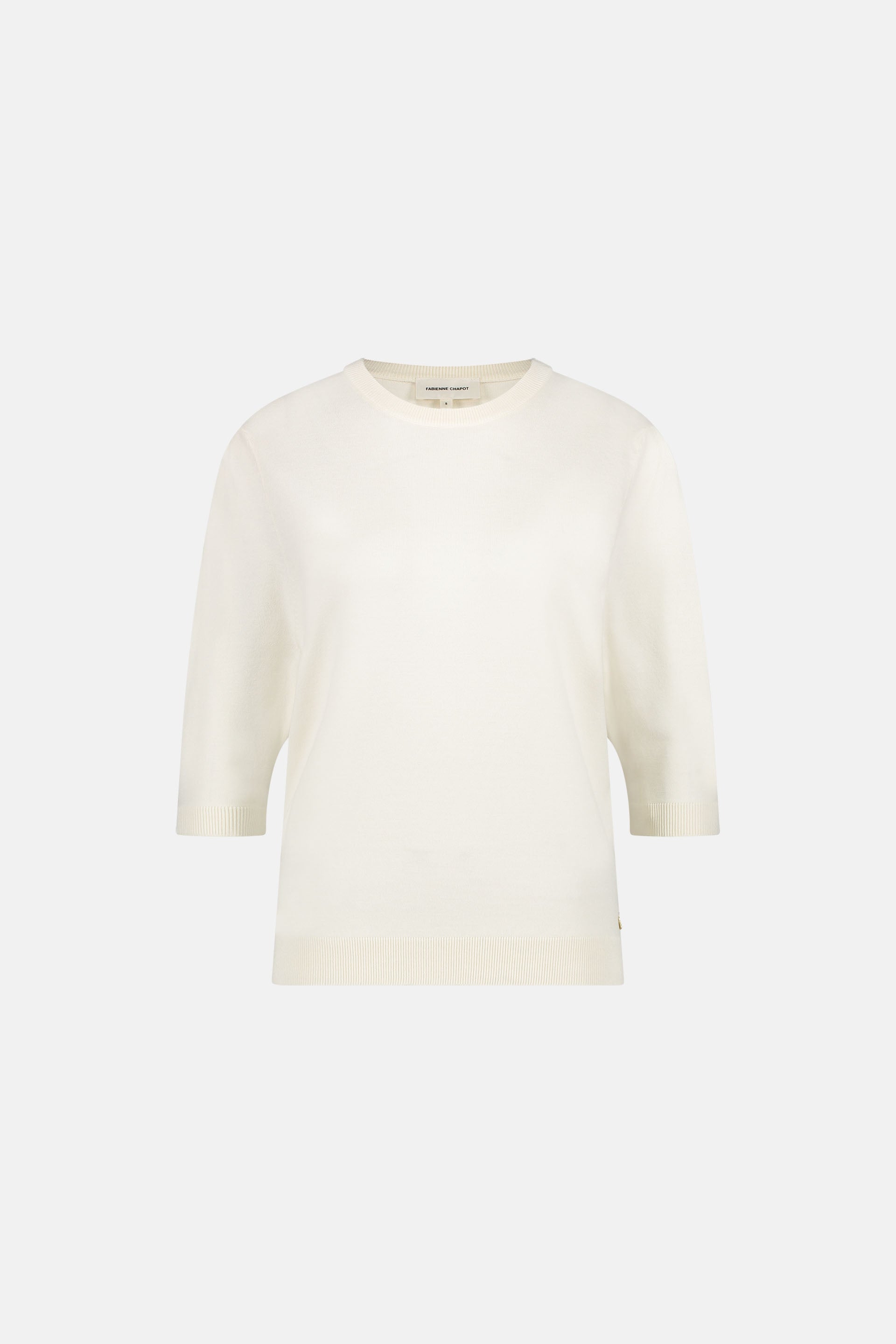 Molly Button Short Sleeve Pullover | Cosy White