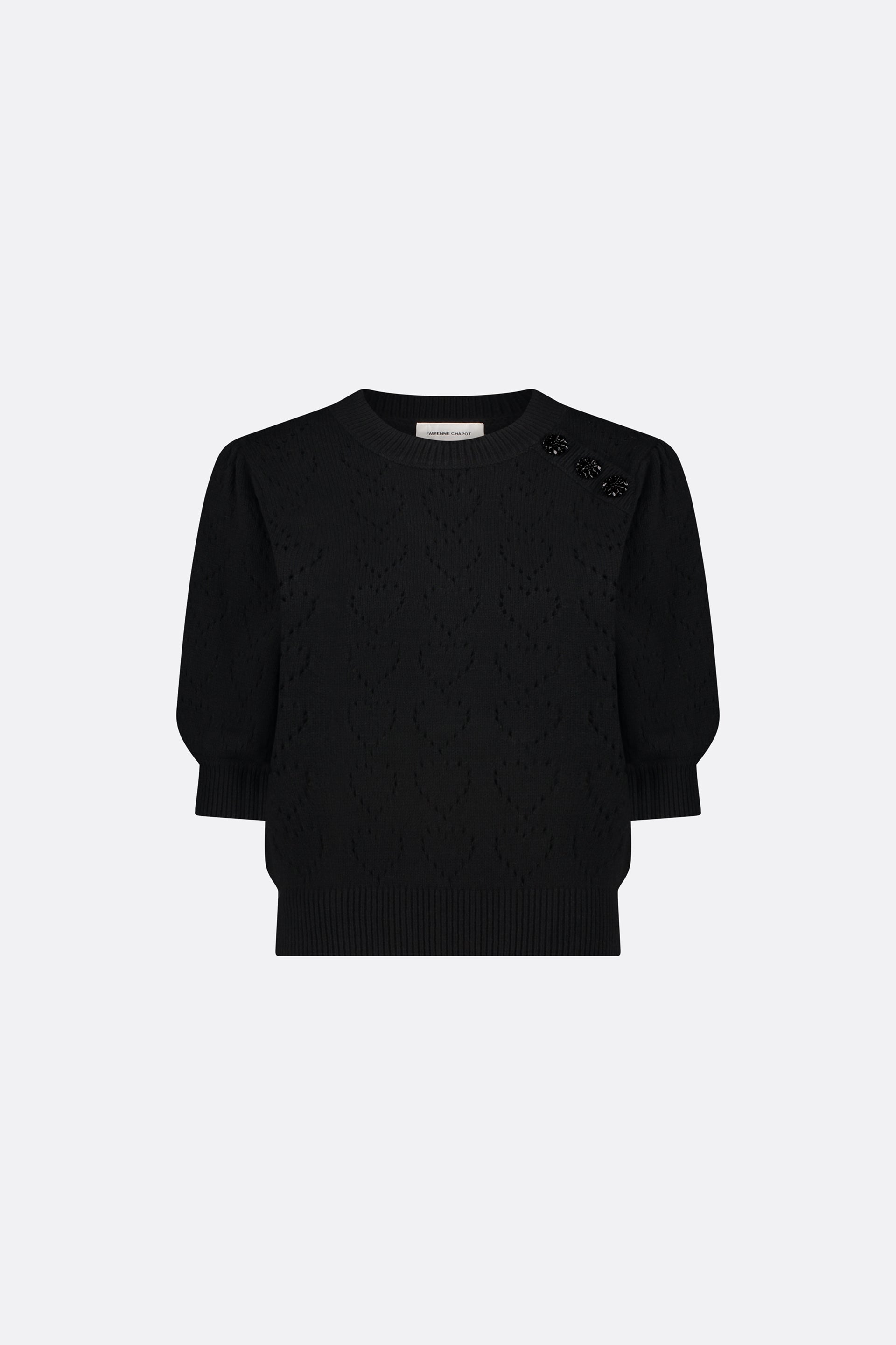 Diana Short Sleeve Pullover | Black