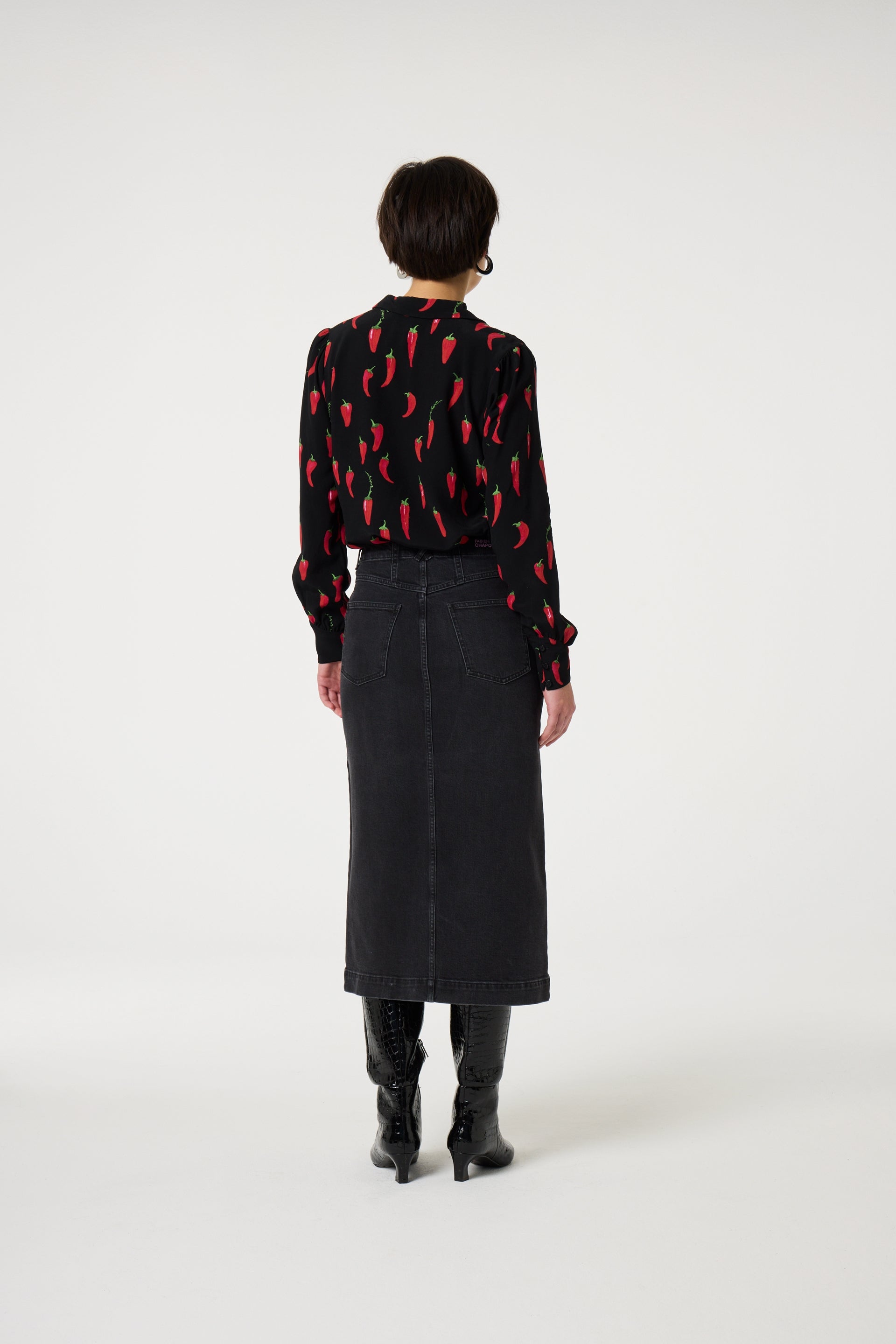 Coco Blouse | Black/Red Hot Chilli