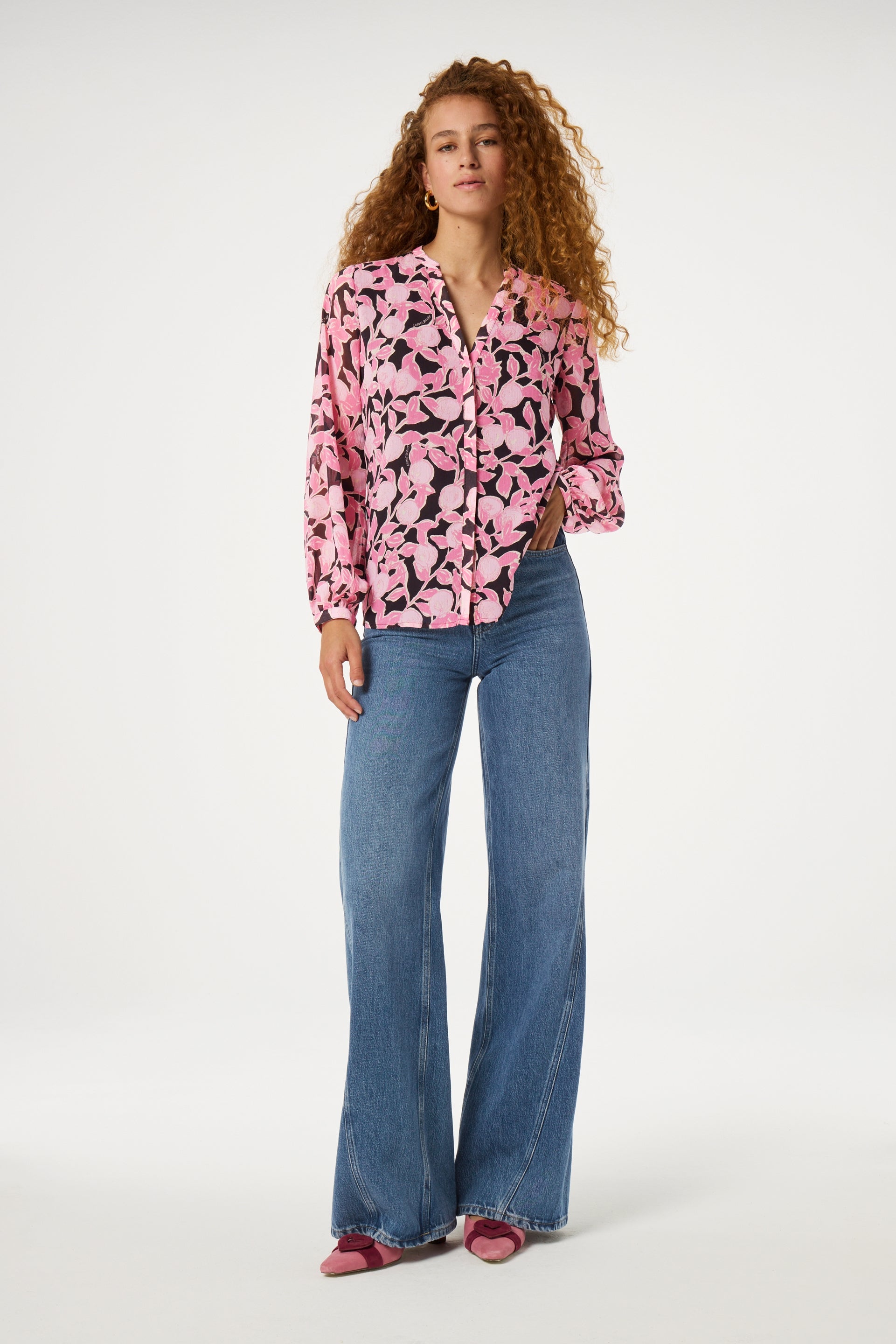 Frida Blouse | Black/Pink Rodeo