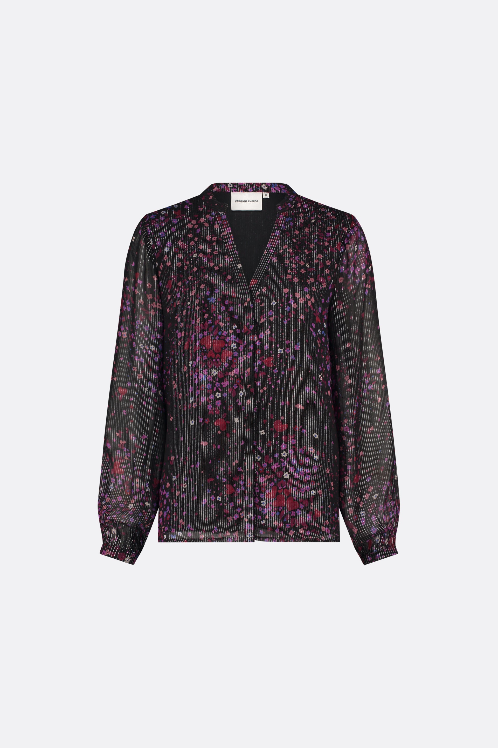 Frida Blouse | BLack/Raspberry