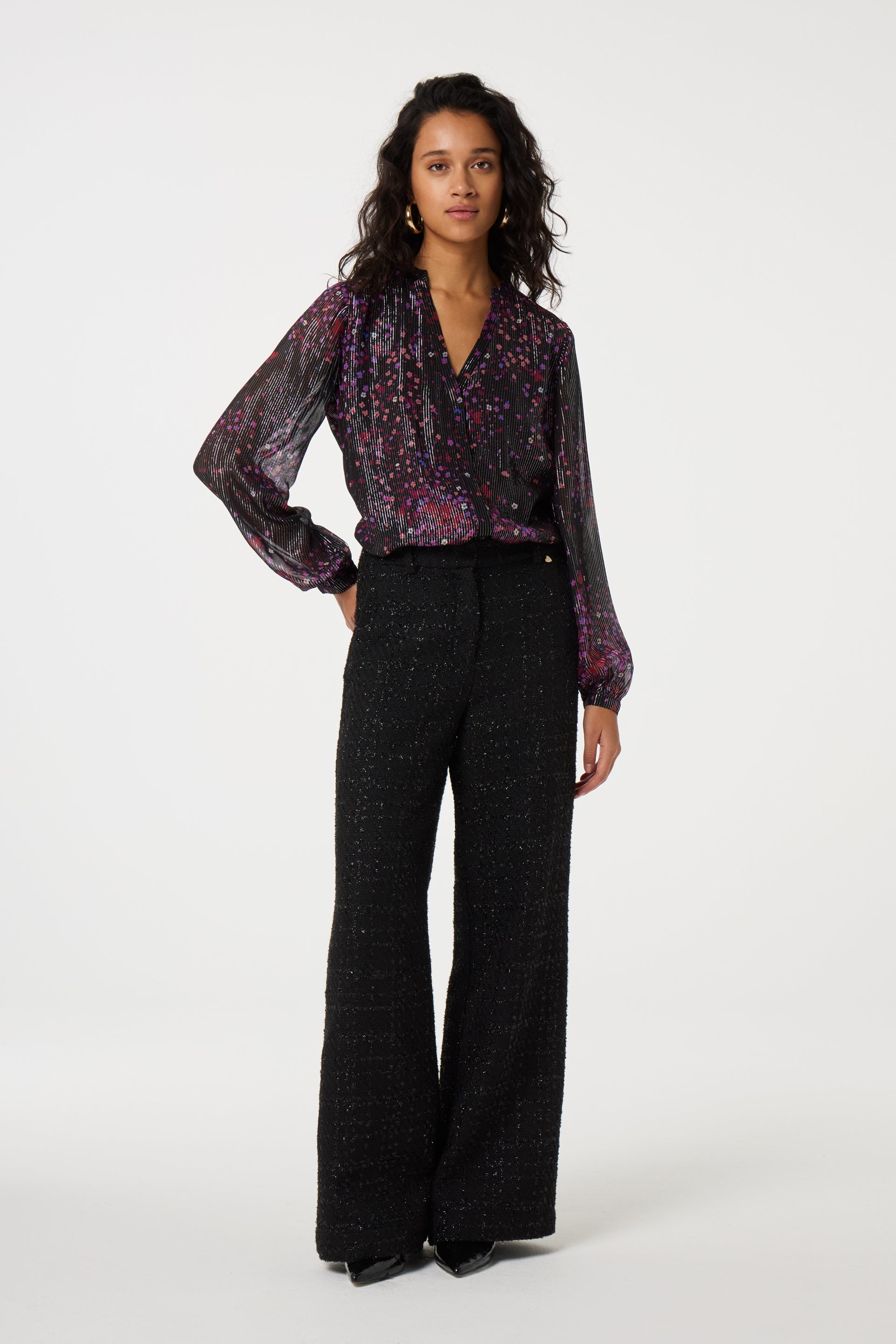 Frida Blouse | BLack/Raspberry