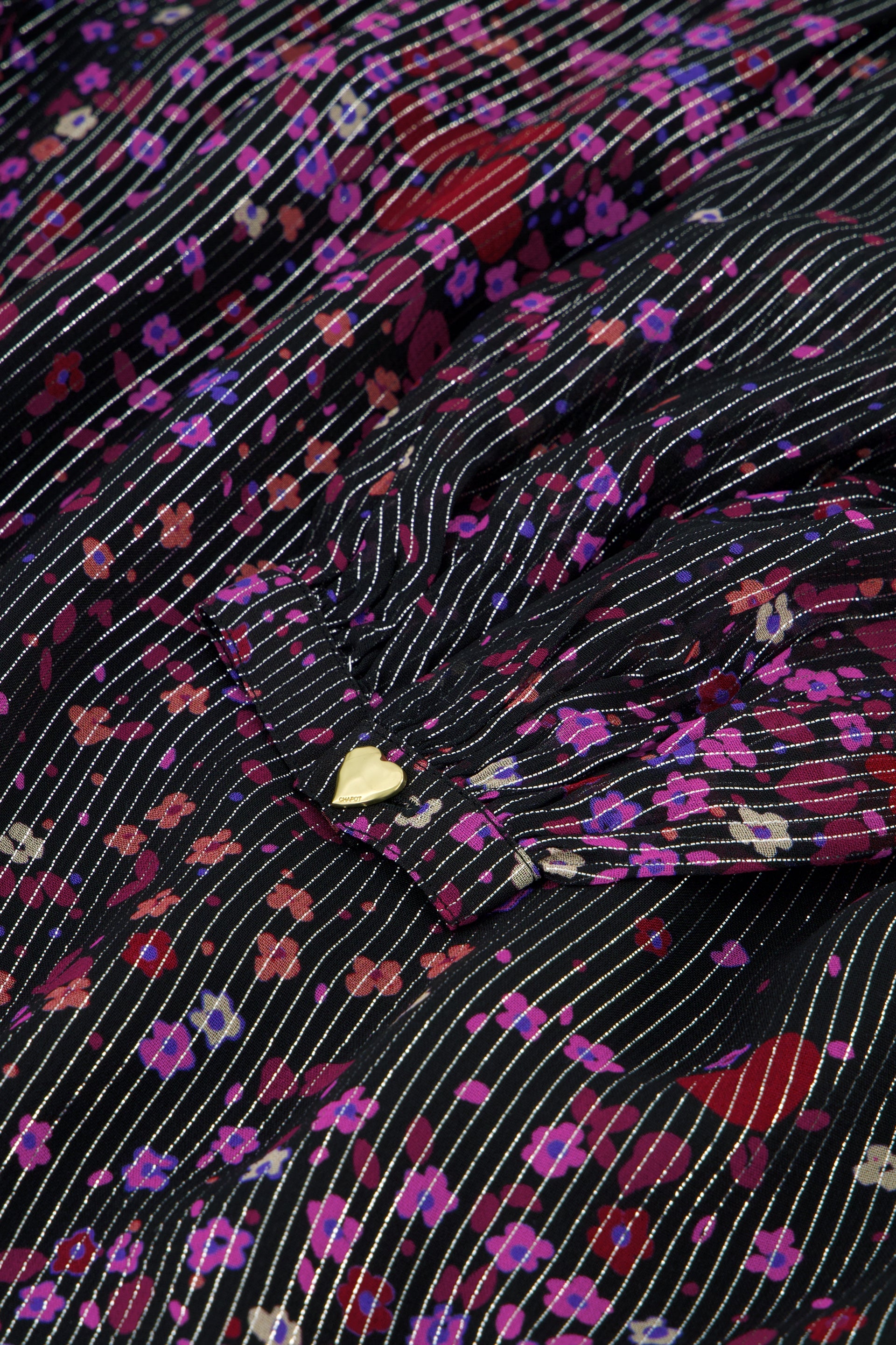 Frida Blouse | BLack/Raspberry