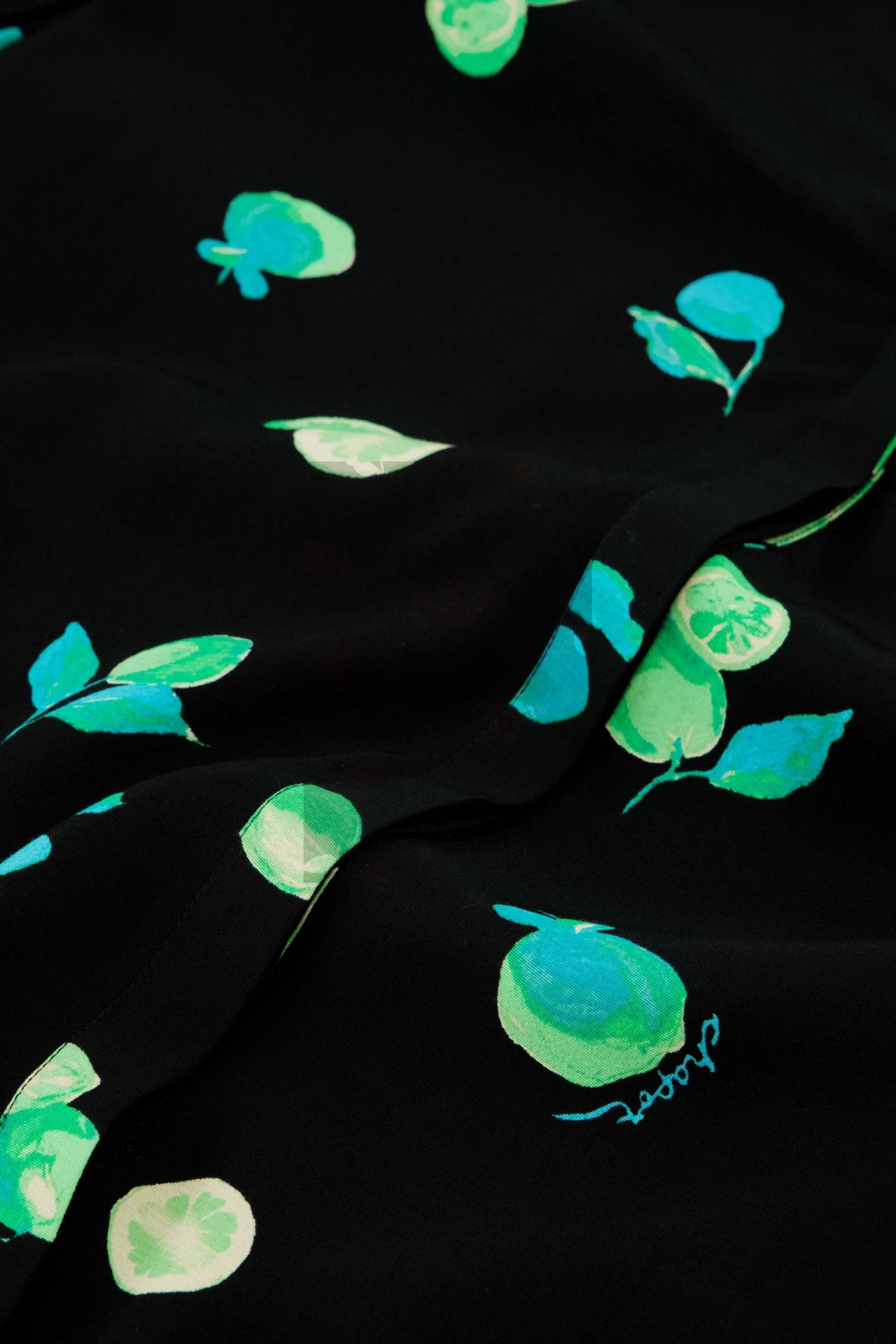 Collina Blouse | Black/Green Zest