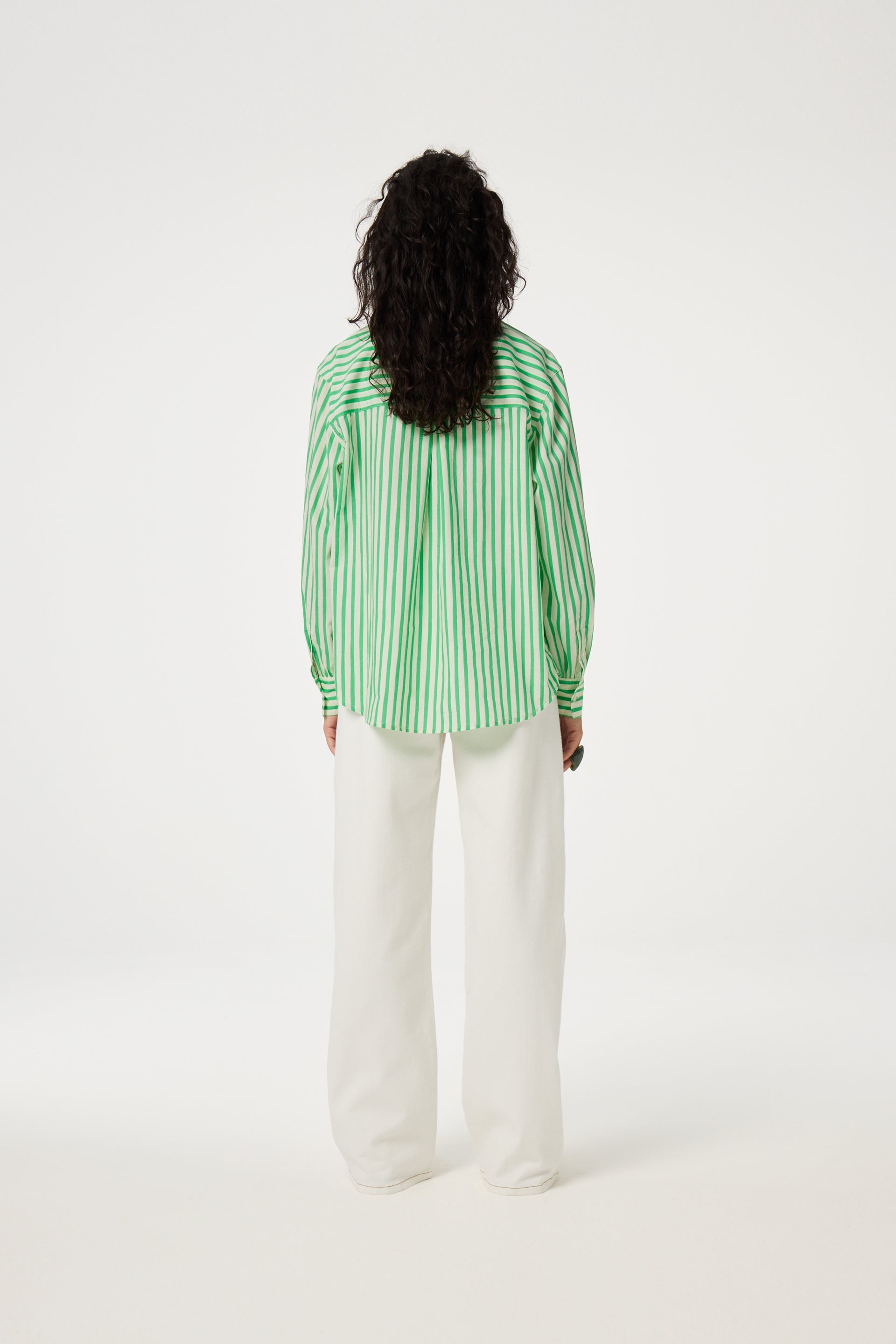 Alex Blouse | Warm White/Green App