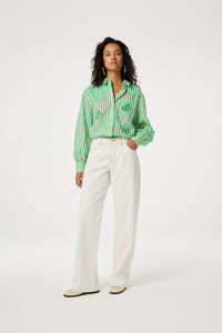 Alex Blouse | Warm White/Green App