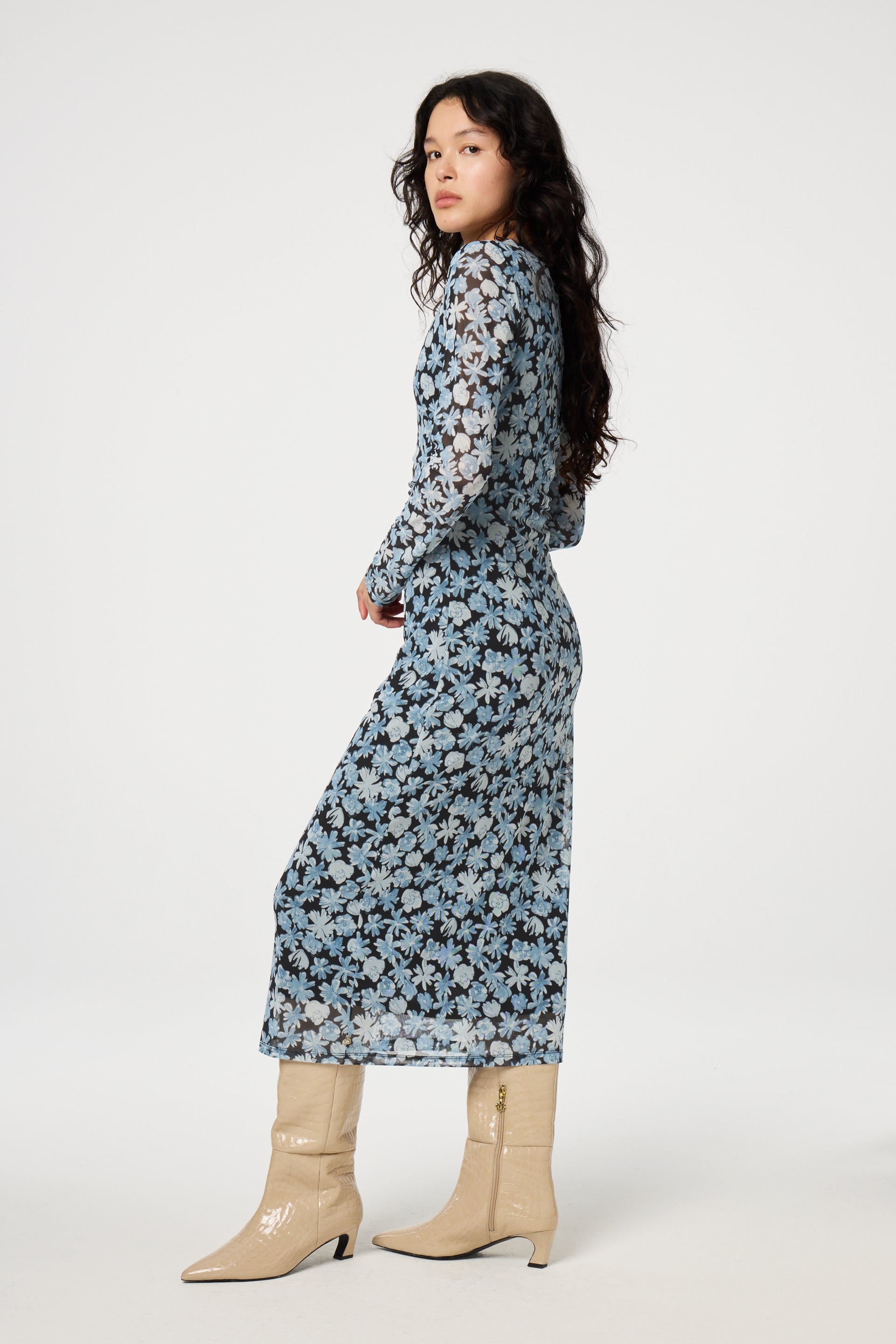 Zila Dress | Black/Bright Blue