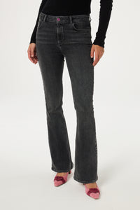 Eva Flare Jeans | Washed Dark Grey