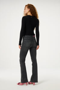 Eva Flare Jeans | Washed Dark Grey