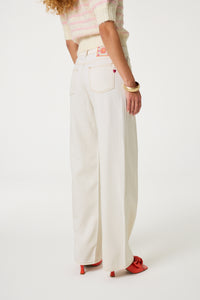 Lucy Wide Leg Jeans | Warm White