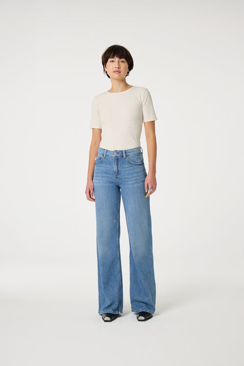 Thea Wide Leg Jeans | Mid Blue