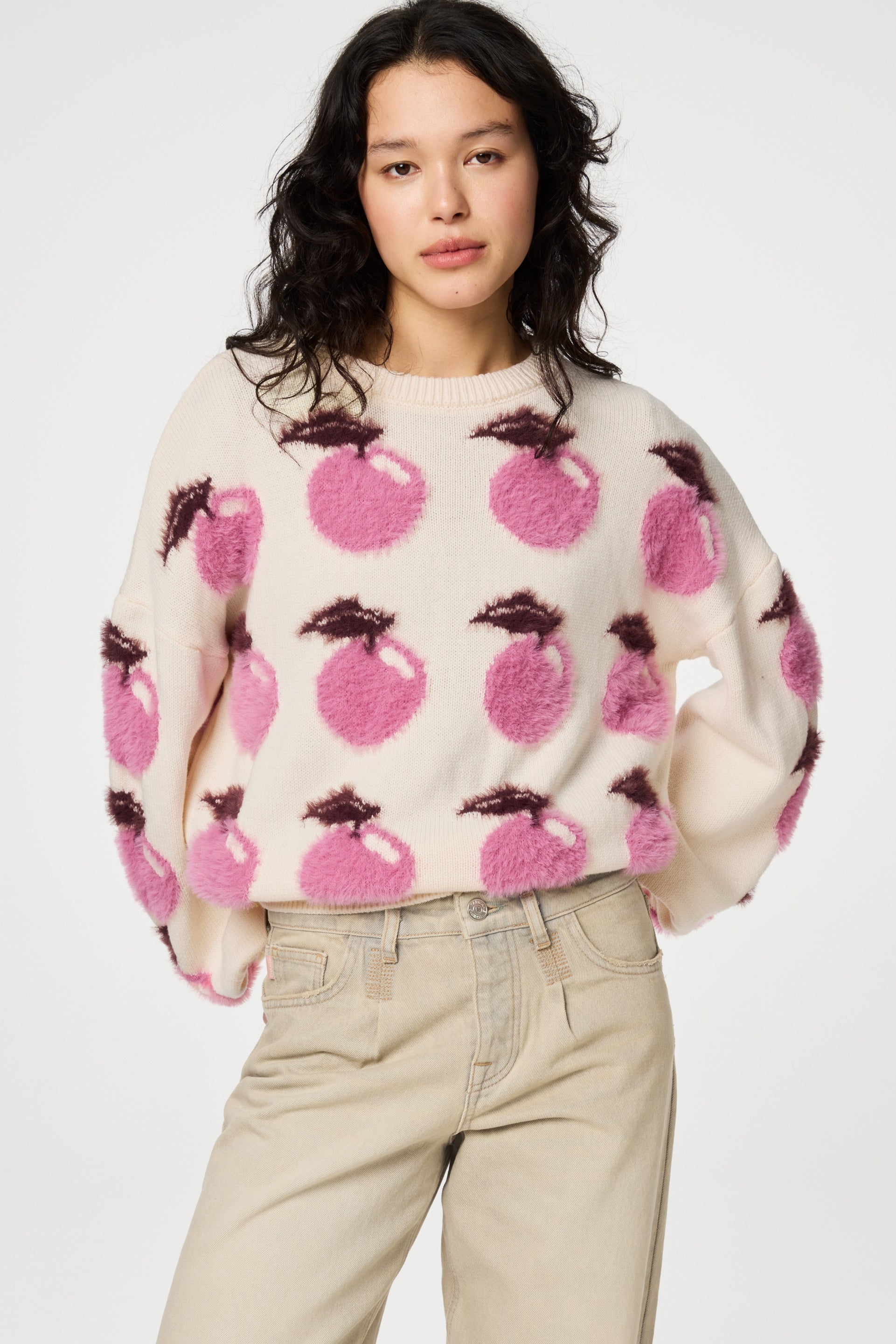 Apple Pullover | Cosy White/Coral