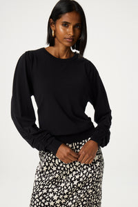 Molly Scrunch Pullover | Black