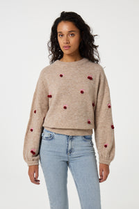 Linda Cherry Pullover | Lt Oatmeal Melange