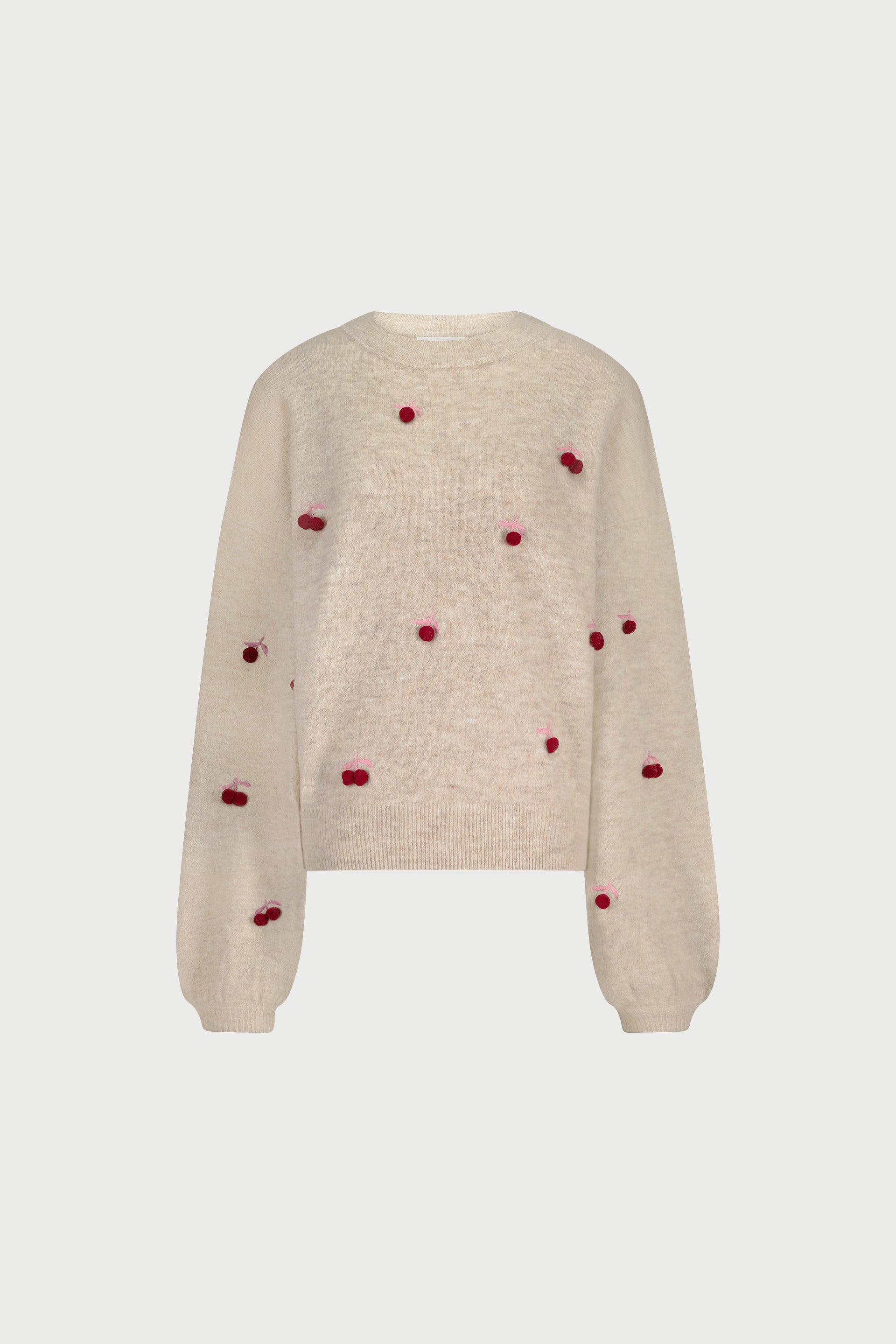 Linda Cherry Pullover | Lt Oatmeal Melange