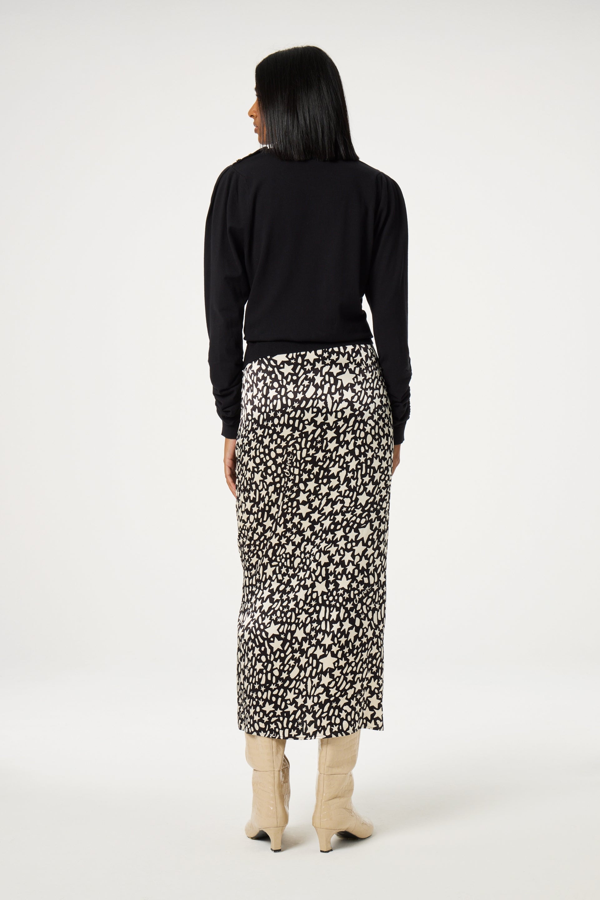 Laurie Skirt | Black/Creme Brulee