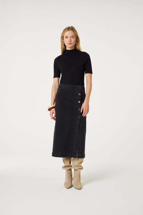 Carmel Denim Skirt | Washed Black