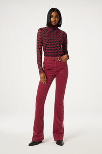 Jane Top | Black/Cerise Red