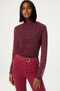 Jane Top | Black/Cerise Red