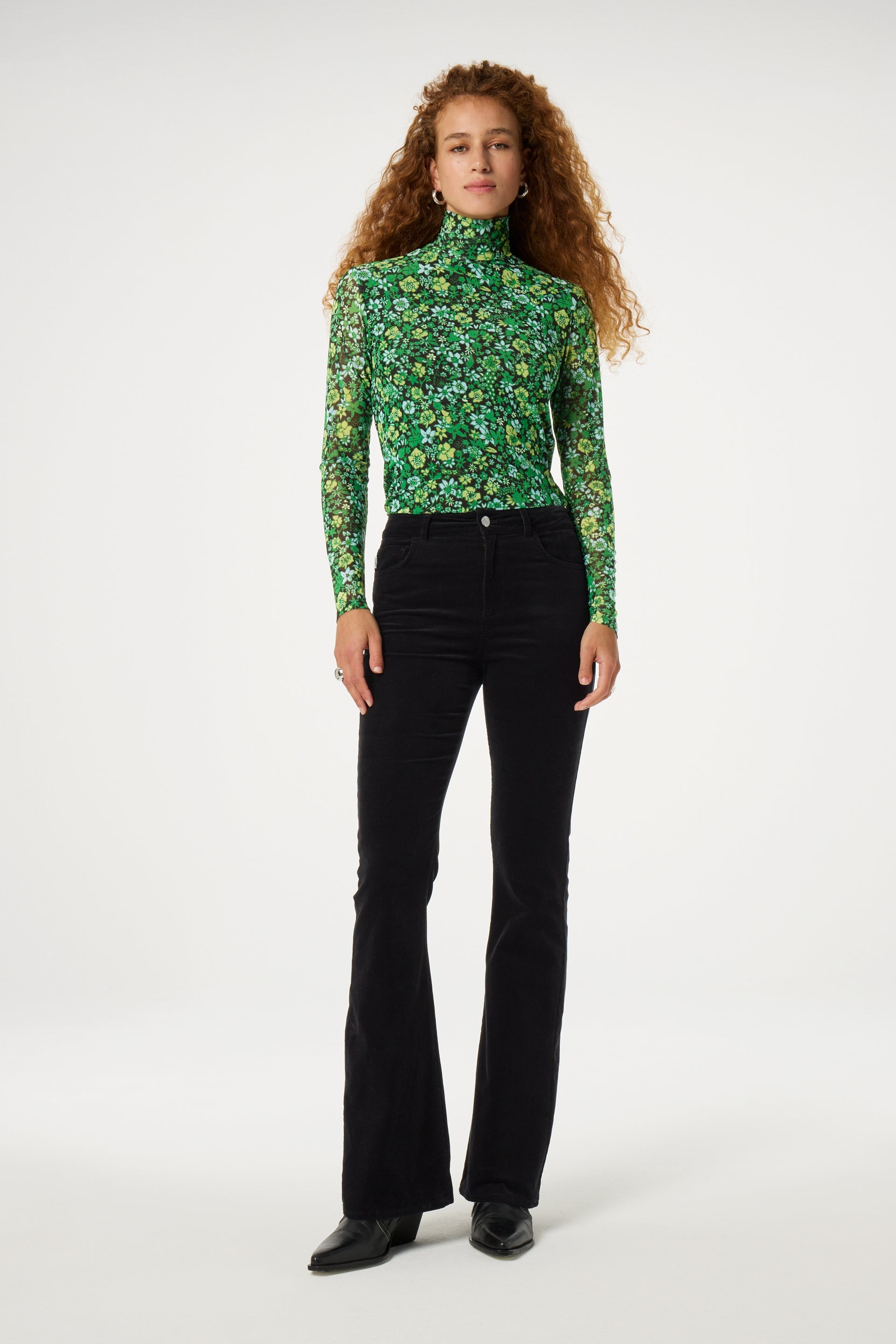 Jane Top | Black/Parrot Green