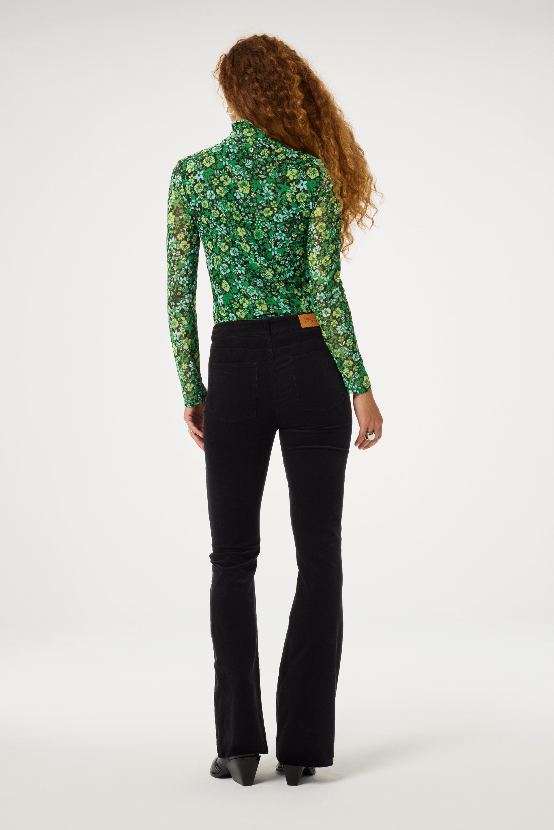 Jane Top | Black/Parrot Green