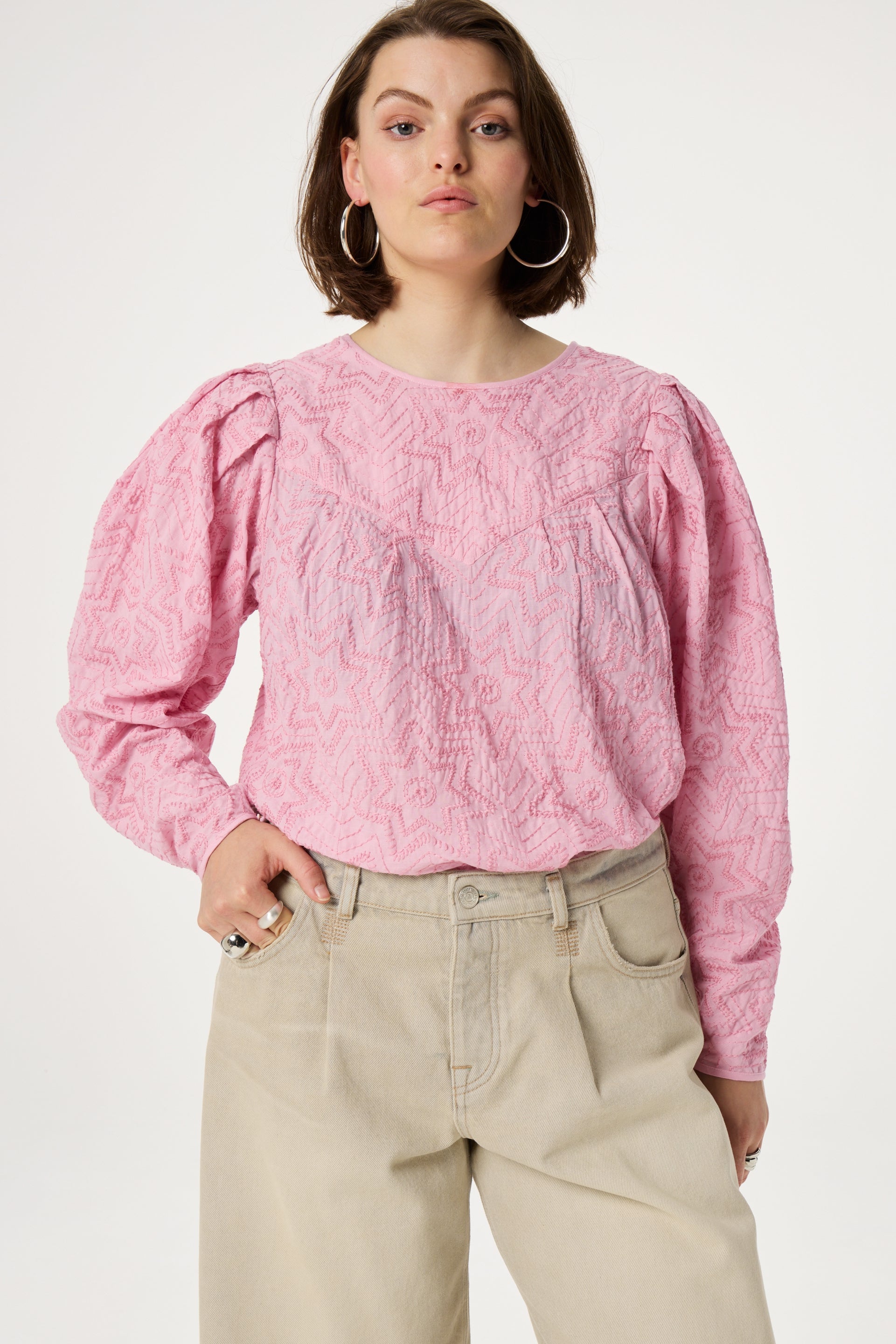 Mya Top Allover Embro | Cameo Pink